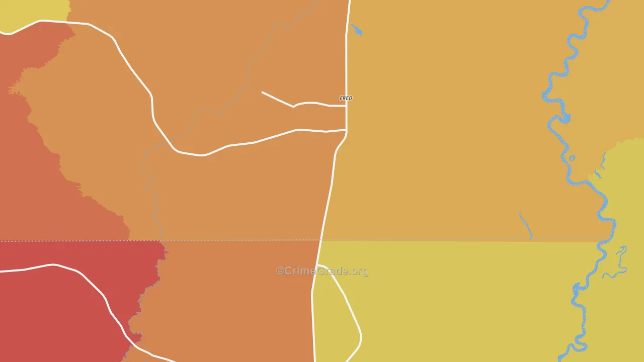 Fred, TX Map of Drug-Related Crime Rates