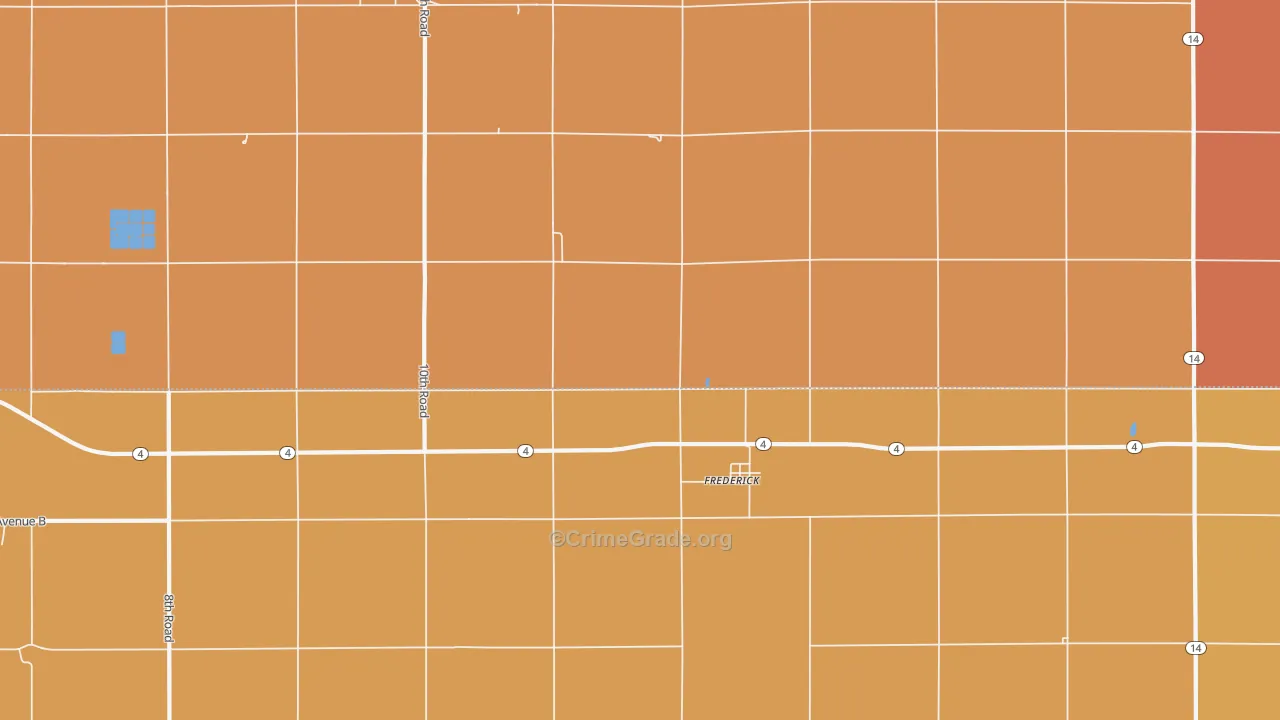Frederick, KS Map of Drug-Related Crime Rates