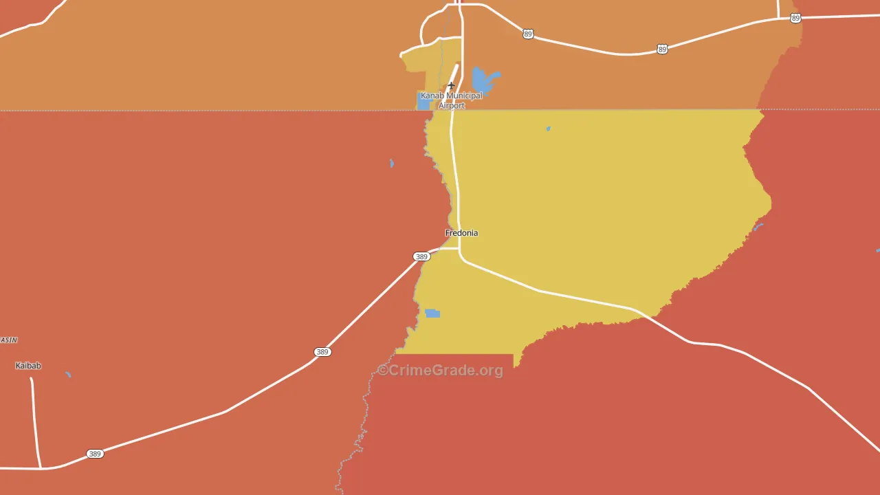 Fredonia, AZ Map of Drug-Related Crime Rates