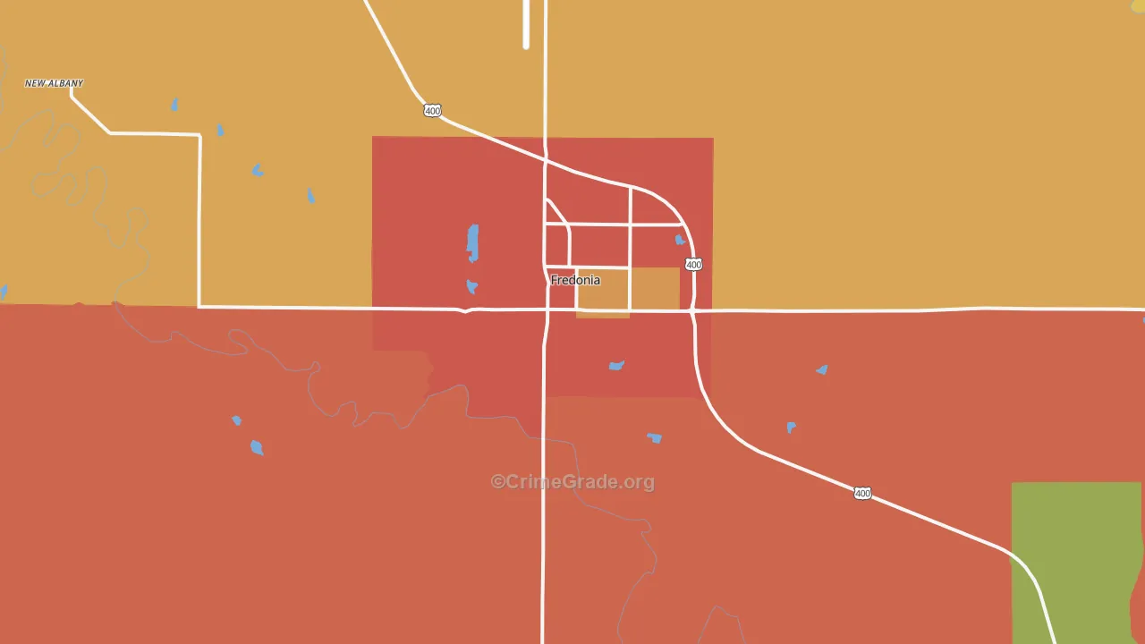 Fredonia, KS Map of Drug-Related Crime Rates