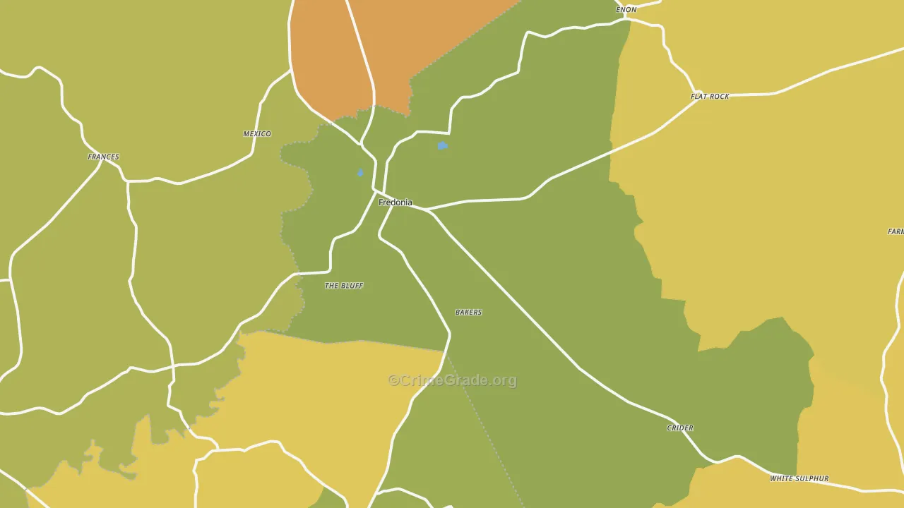 Fredonia, KY Map of Drug-Related Crime Rates