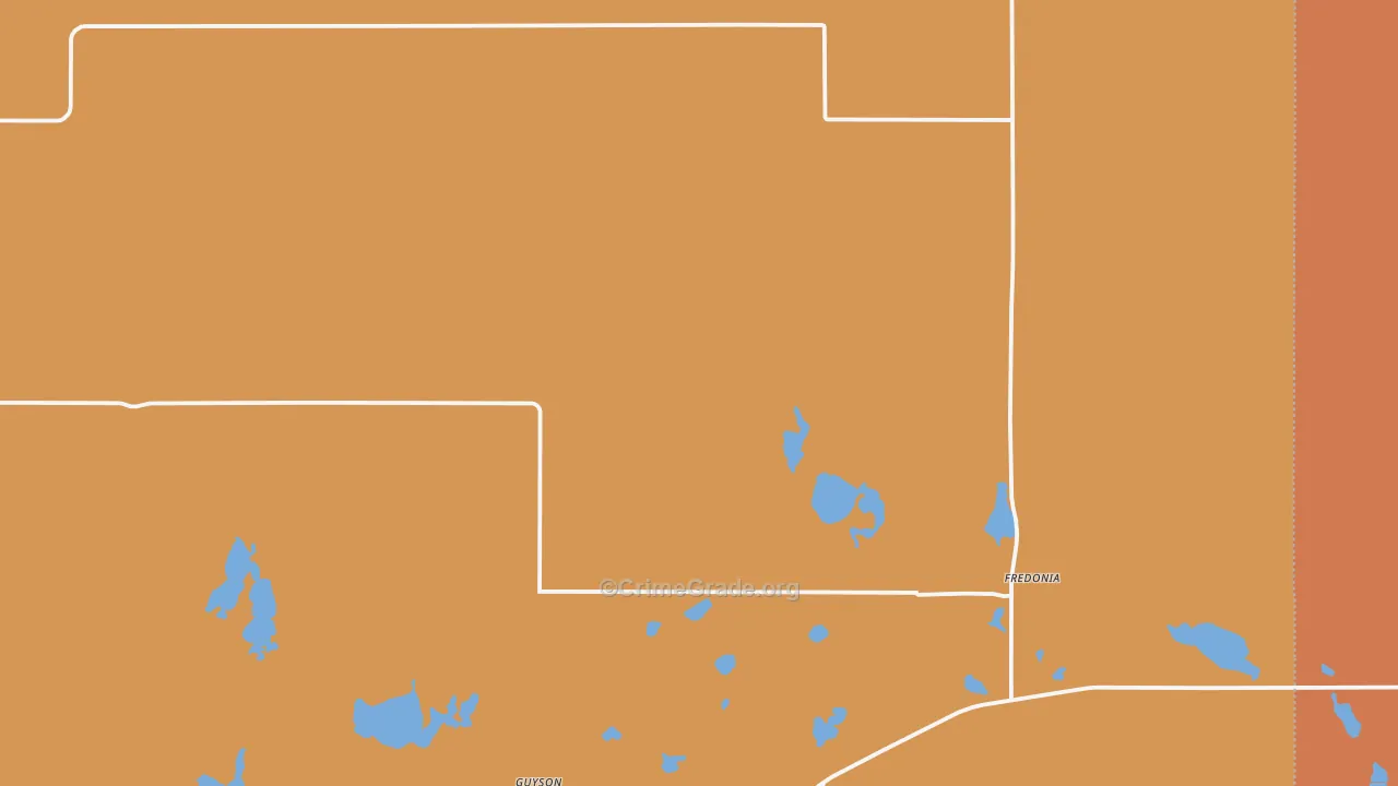 Fredonia, ND Map of Drug-Related Crime Rates