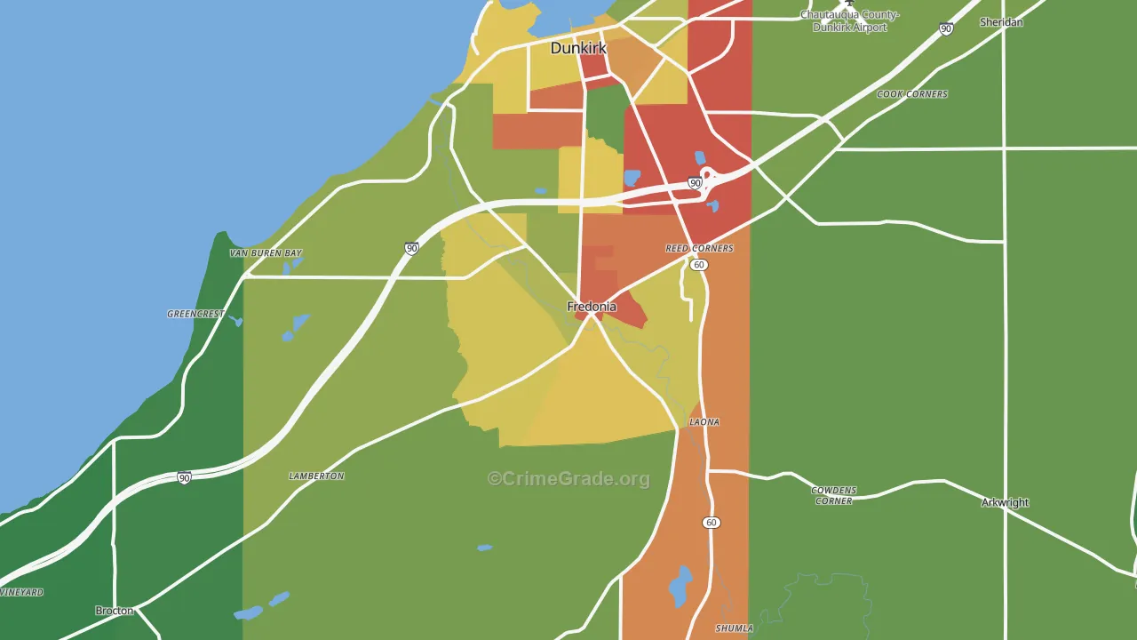 Fredonia, NY Map of Drug-Related Crime Rates