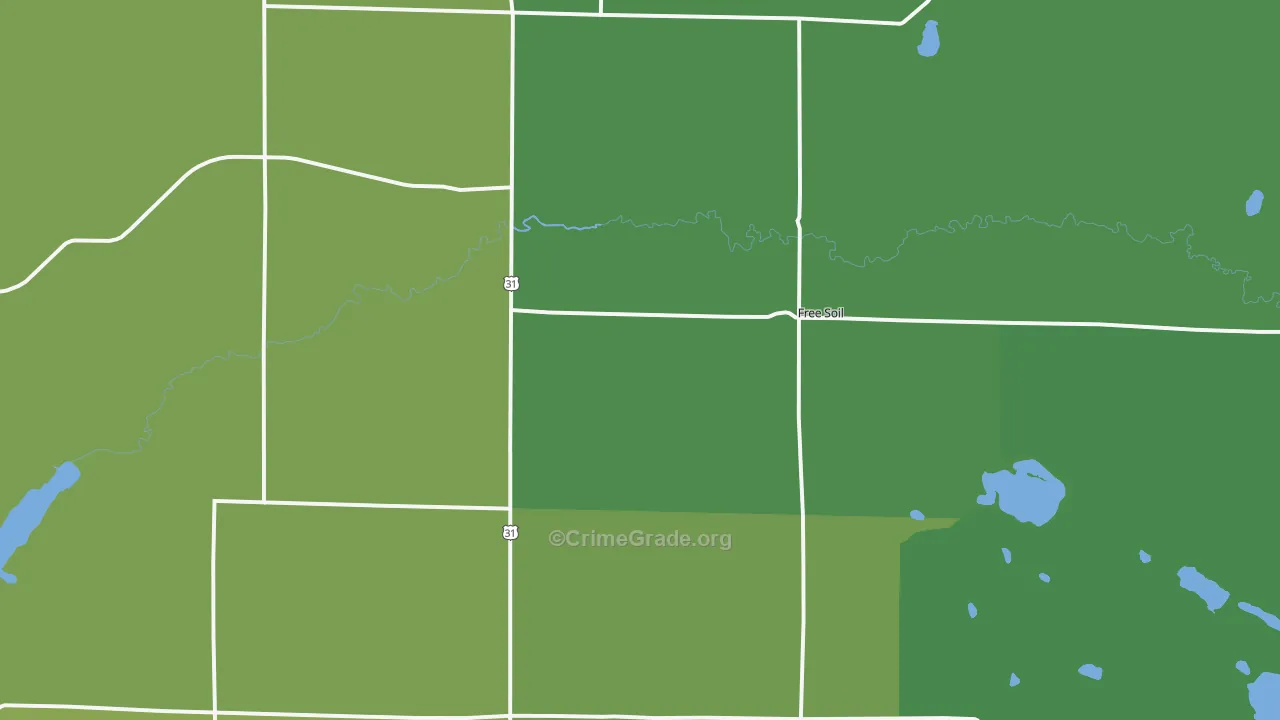 Free Soil, MI Map of Drug-Related Crime Rates
