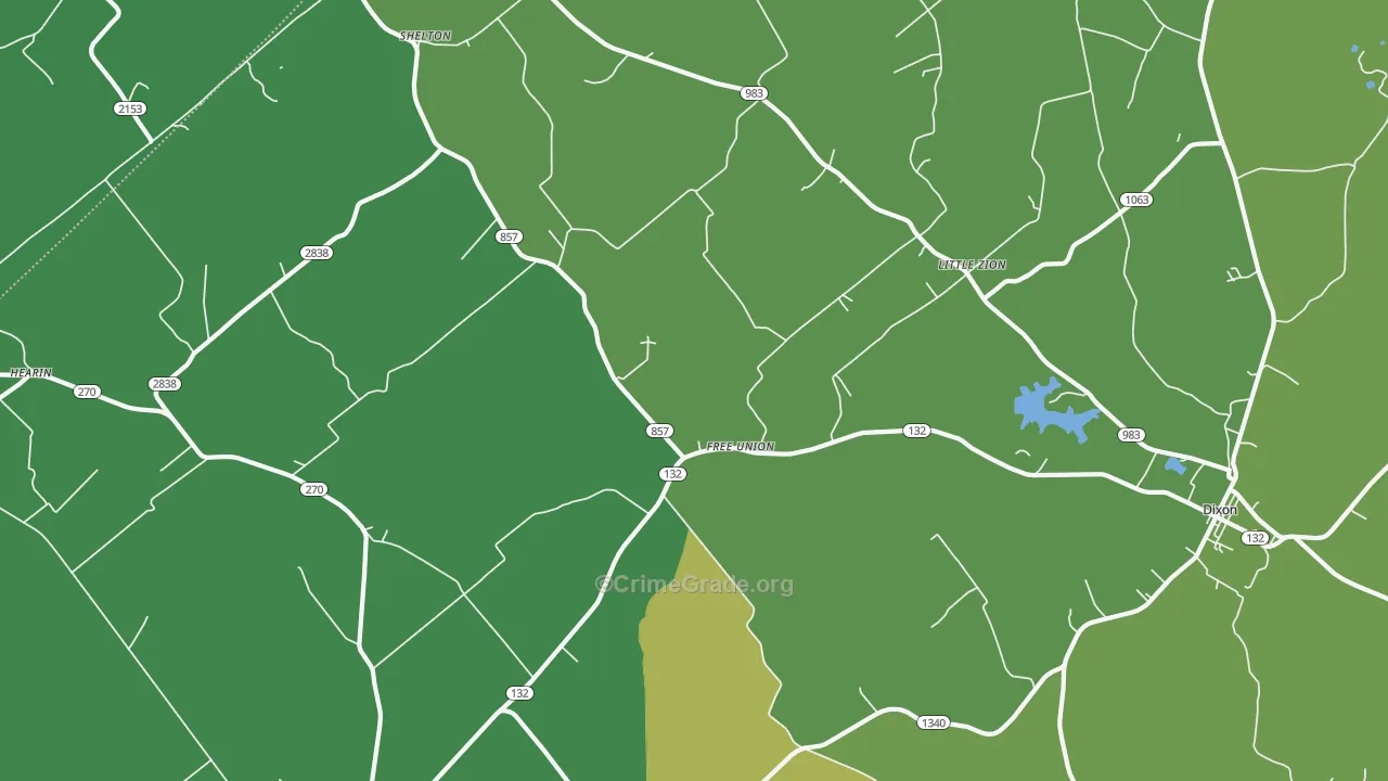 Free Union, KY Map of Drug-Related Crime Rates