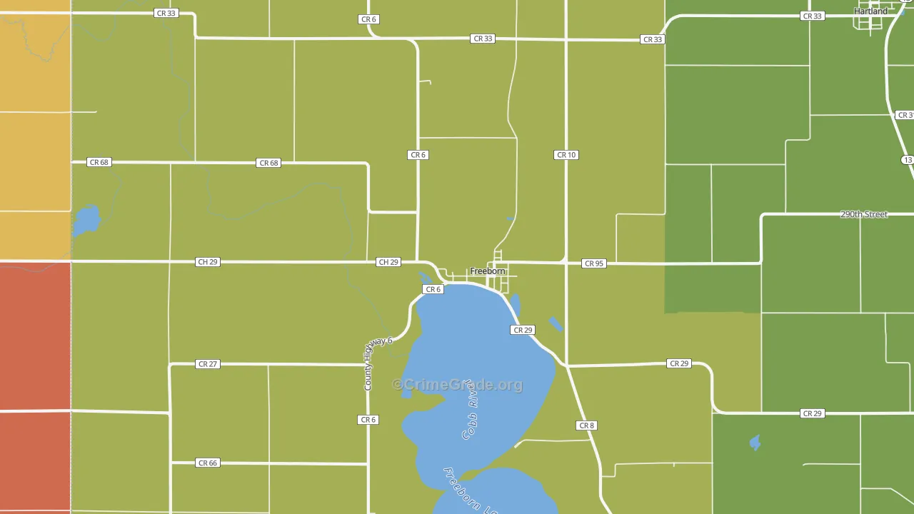 Freeborn, MN Map of Drug-Related Crime Rates