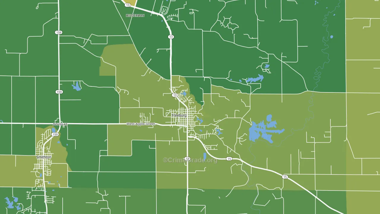 Freeburg, IL Map of Drug-Related Crime Rates