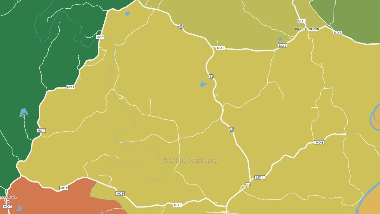 Freeburg, MO Map of Drug-Related Crime Rates