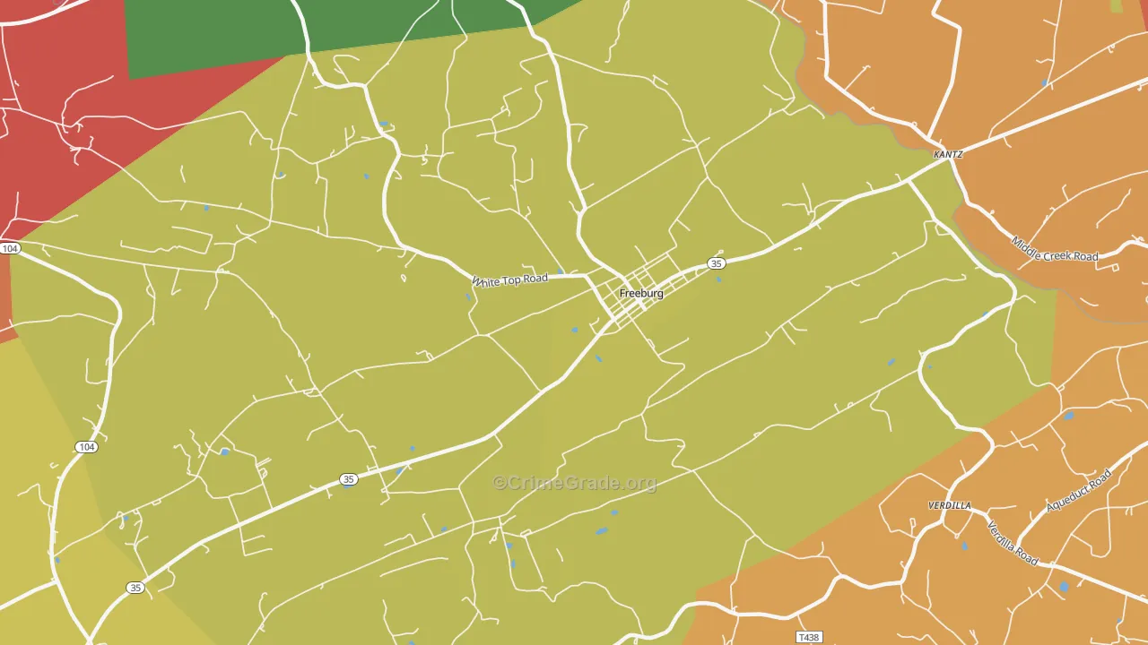 Freeburg, PA Map of Drug-Related Crime Rates