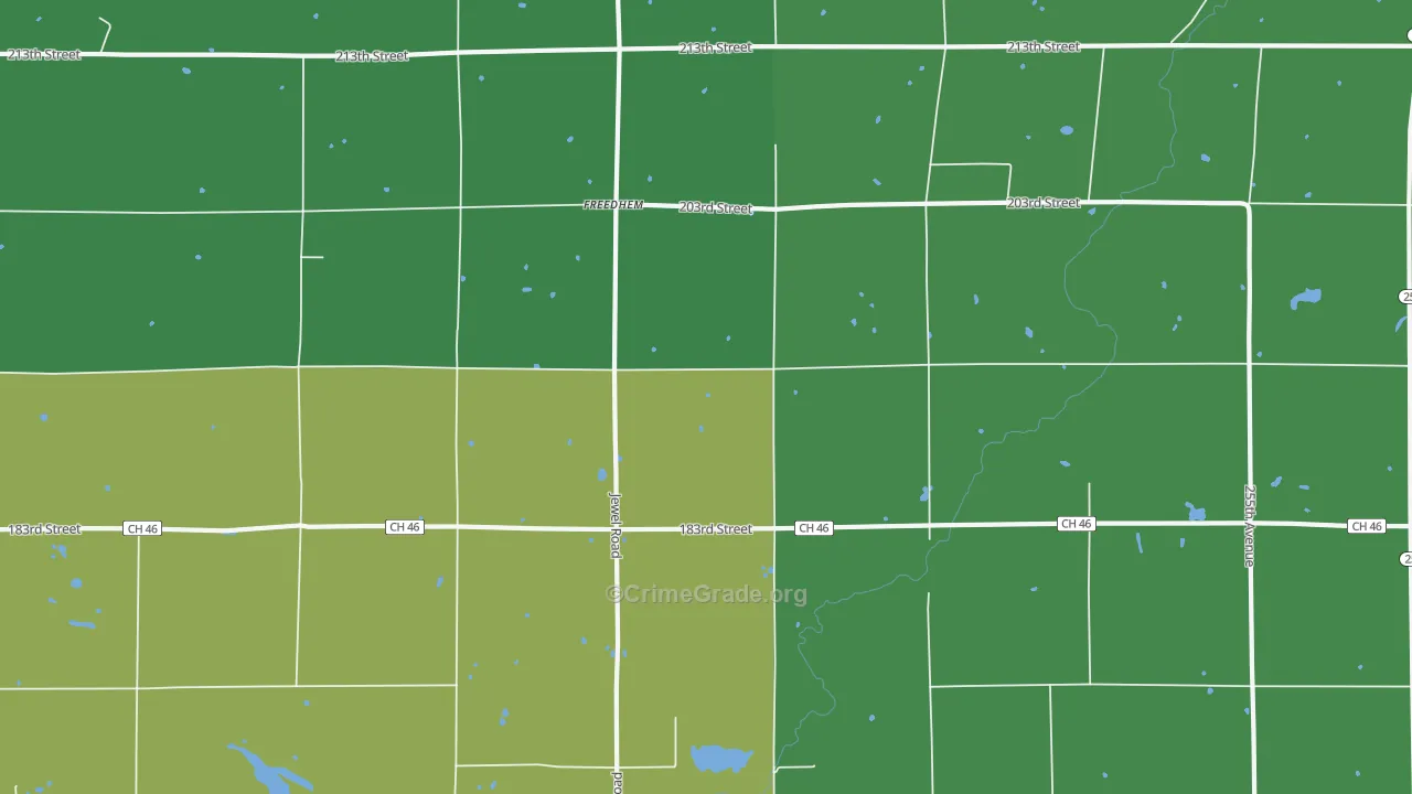 Freedhem, MN Map of Drug-Related Crime Rates