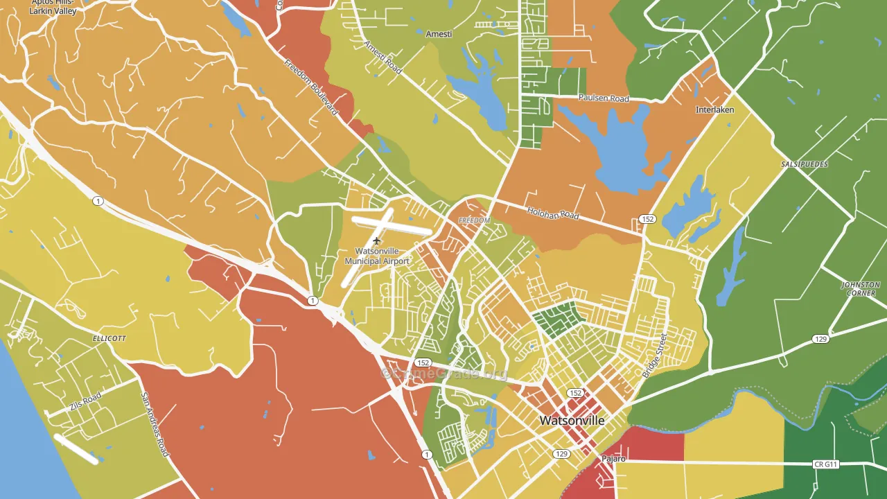 Freedom, CA Map of Drug-Related Crime Rates