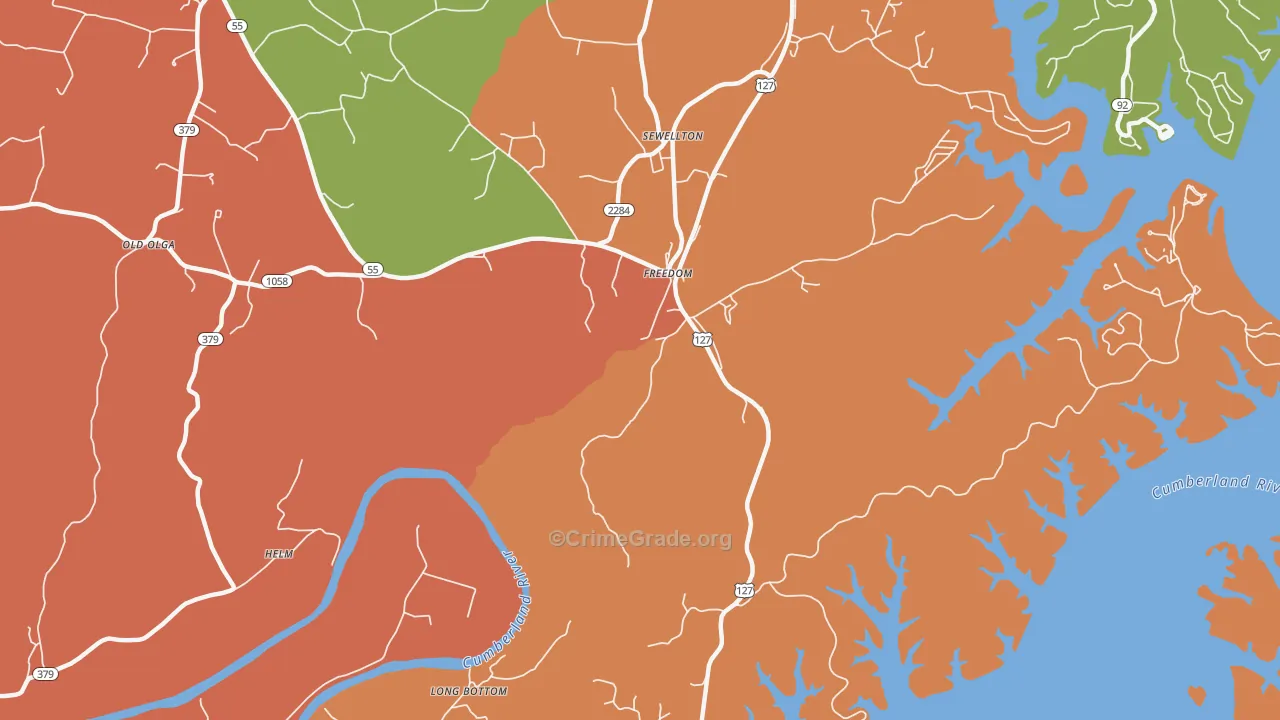 Freedom, KY Map of Drug-Related Crime Rates