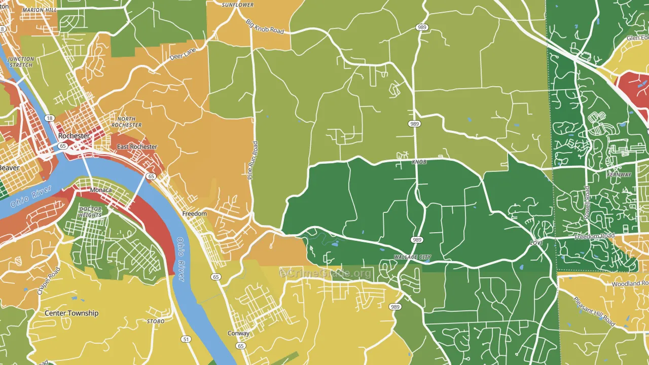 Freedom, PA Map of Drug-Related Crime Rates
