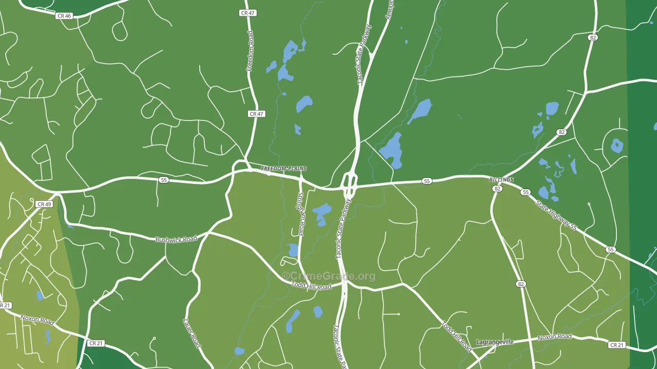 Freedom Plains, NY Map of Drug-Related Crime Rates