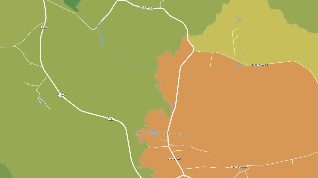 Freeland, NC Map of Drug-Related Crime Rates