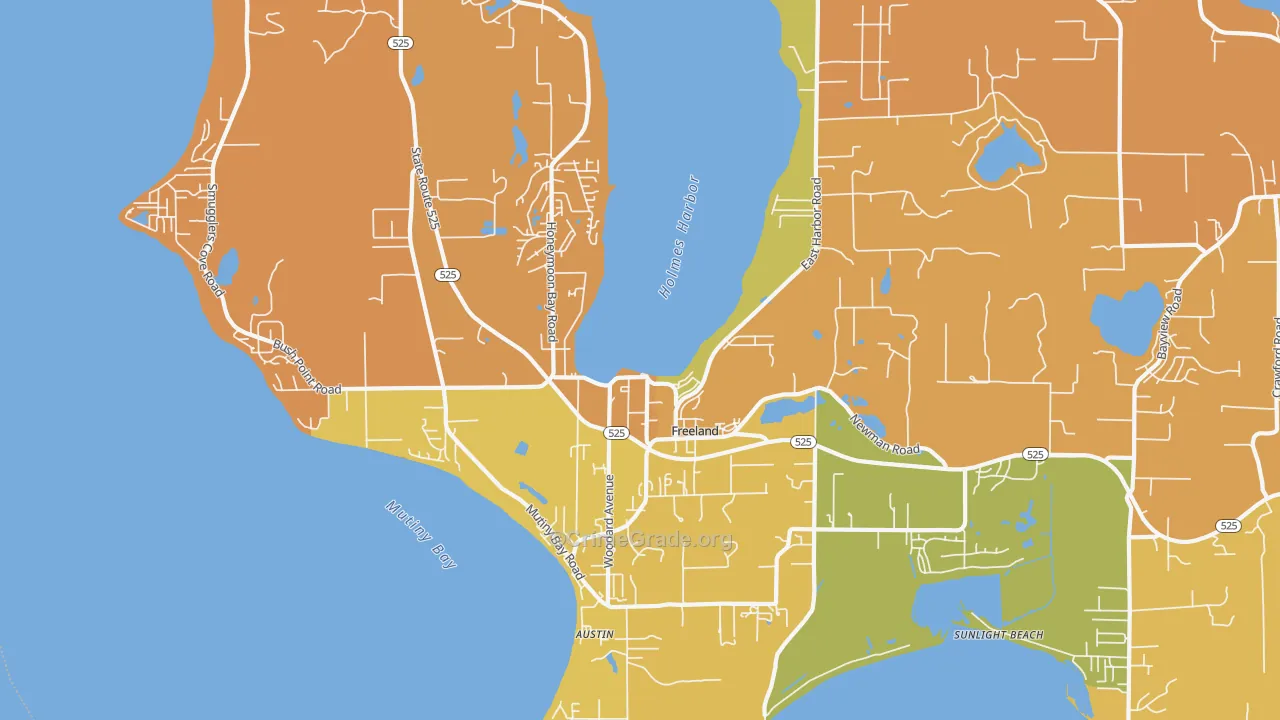 Freeland, WA Map of Drug-Related Crime Rates