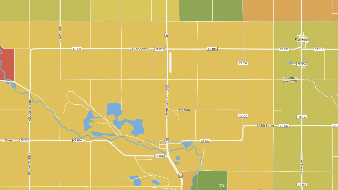 Freeman, IA Map of Drug-Related Crime Rates