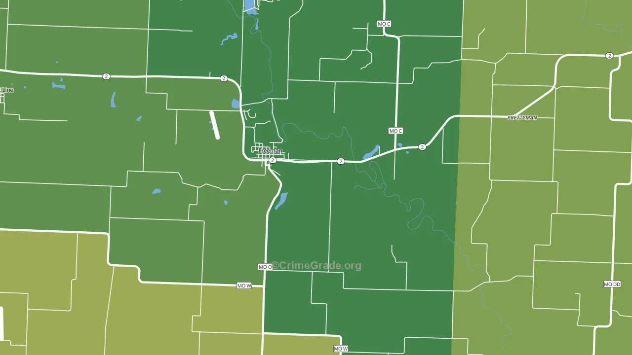 Freeman, MO Map of Drug-Related Crime Rates