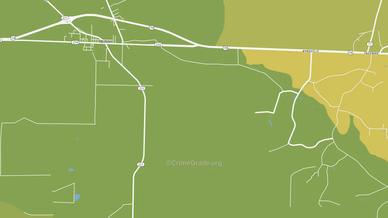 Freeman, NC Map of Drug-Related Crime Rates