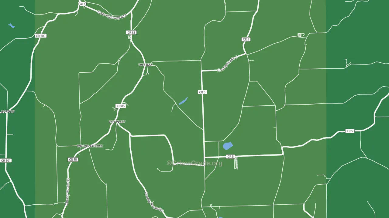 Freeman, NY Map of Drug-Related Crime Rates