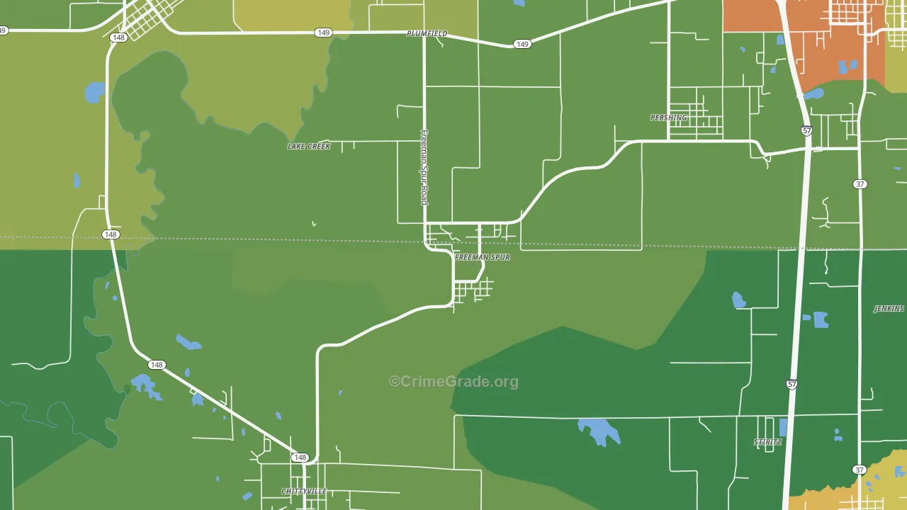 Freeman Spur, IL Map of Drug-Related Crime Rates
