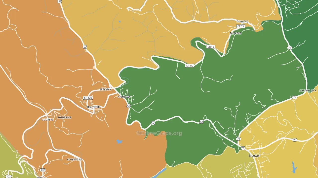 Freeman, WV Map of Drug-Related Crime Rates