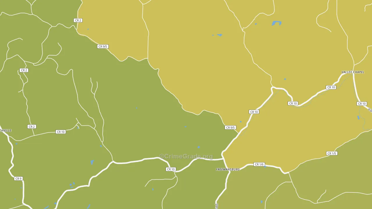 Freemansburg, WV Map of Drug-Related Crime Rates