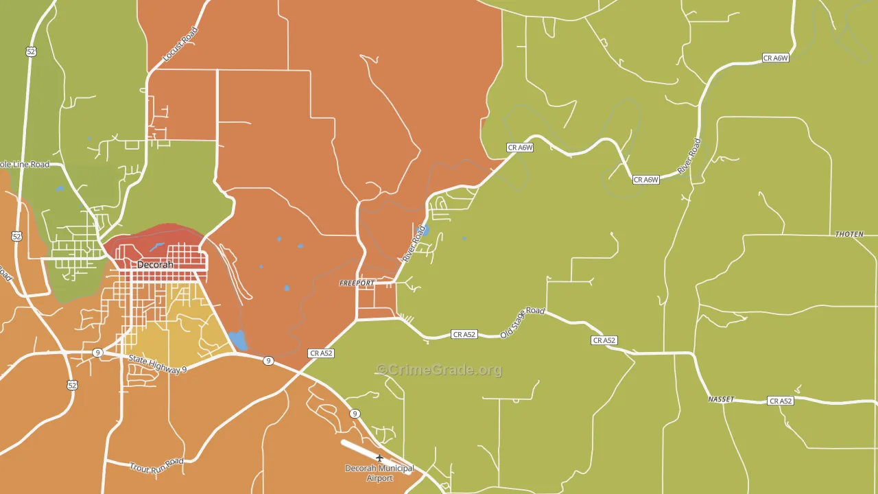 Freeport, IA Map of Drug-Related Crime Rates