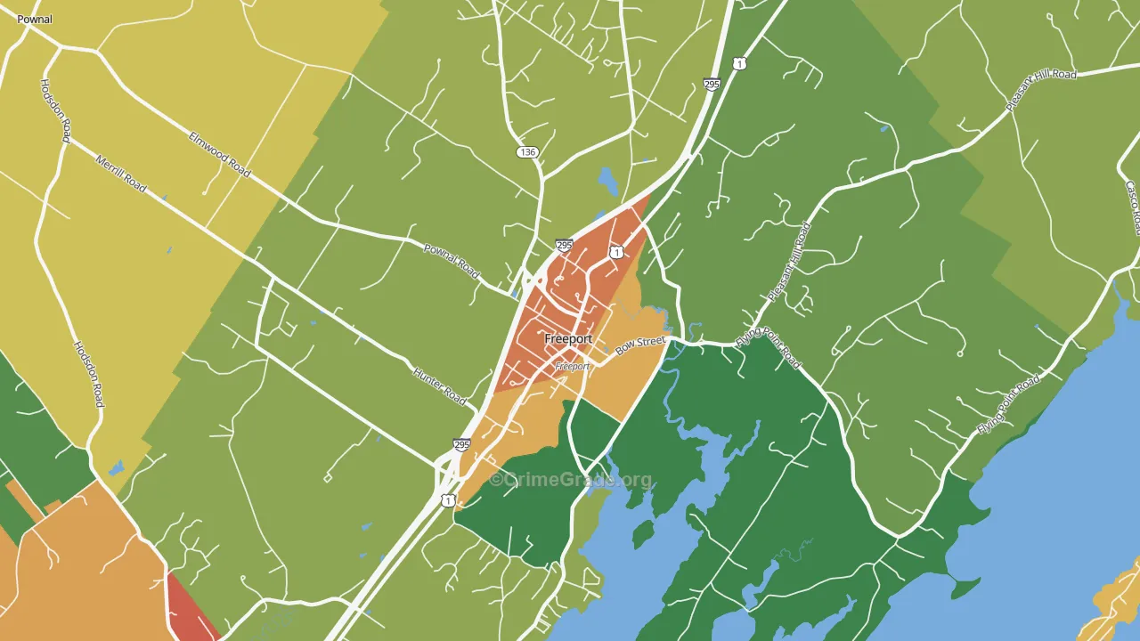 Freeport, ME Map of Drug-Related Crime Rates