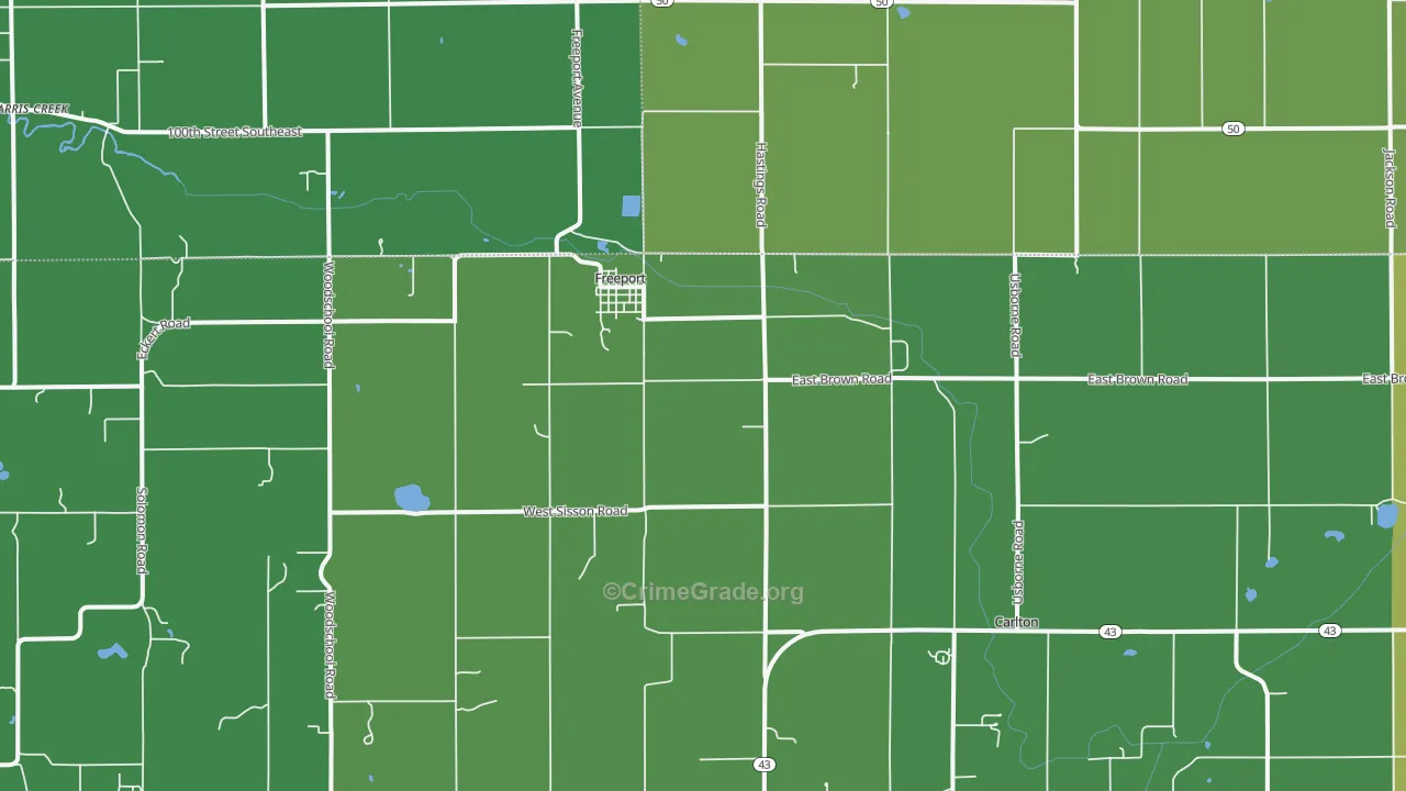 Freeport, MI Map of Drug-Related Crime Rates