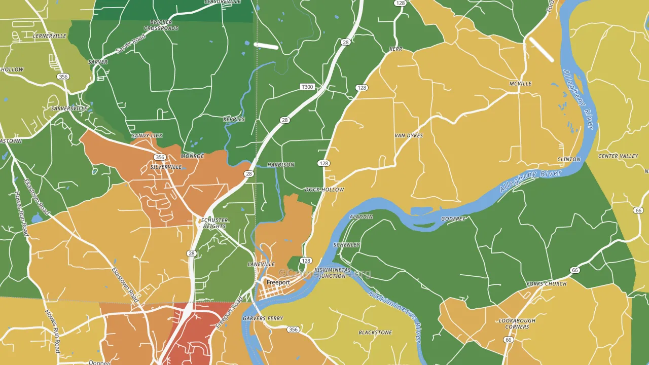 Freeport, PA Map of Drug-Related Crime Rates