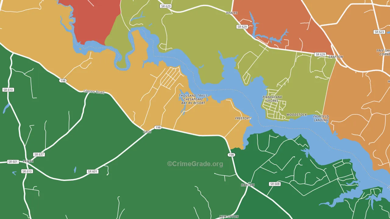 Freeport, VA Map of Drug-Related Crime Rates