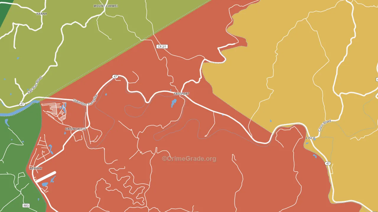 Freeport, WV Map of Drug-Related Crime Rates