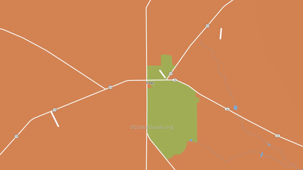 Freer, TX Map of Drug-Related Crime Rates