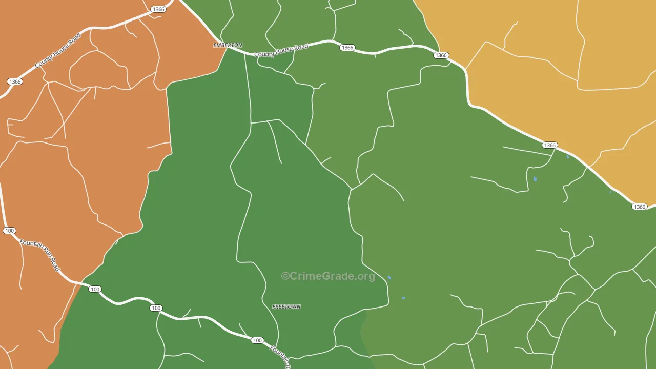 Freetown, KY Map of Drug-Related Crime Rates