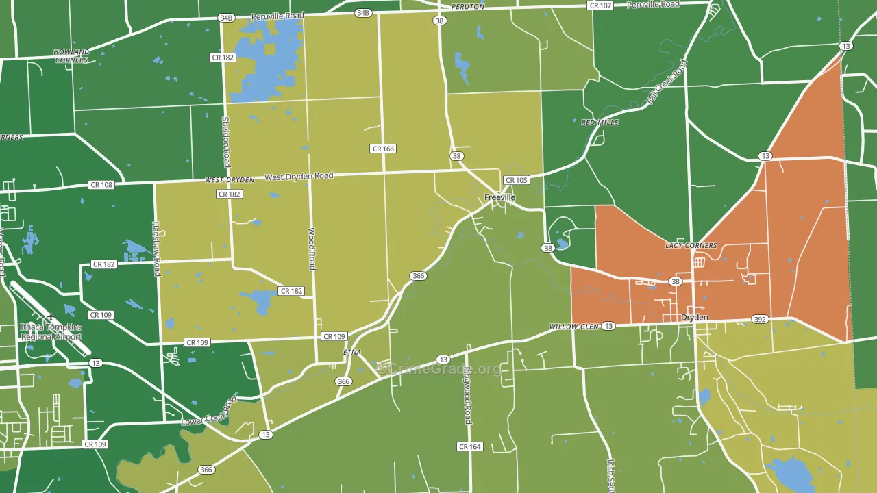 Freeville, NY Map of Drug-Related Crime Rates