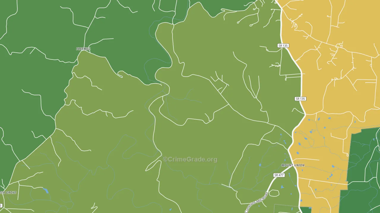 Freewill, TN Map of Drug-Related Crime Rates