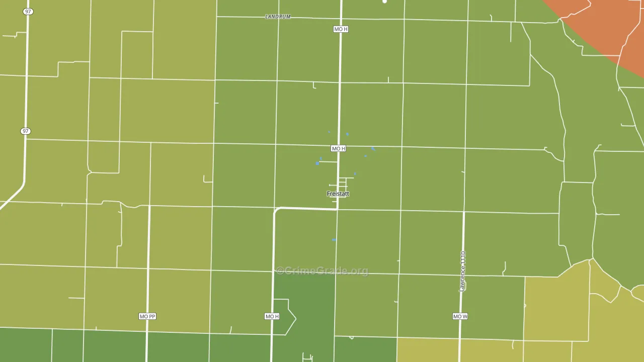 Freistatt, MO Map of Drug-Related Crime Rates