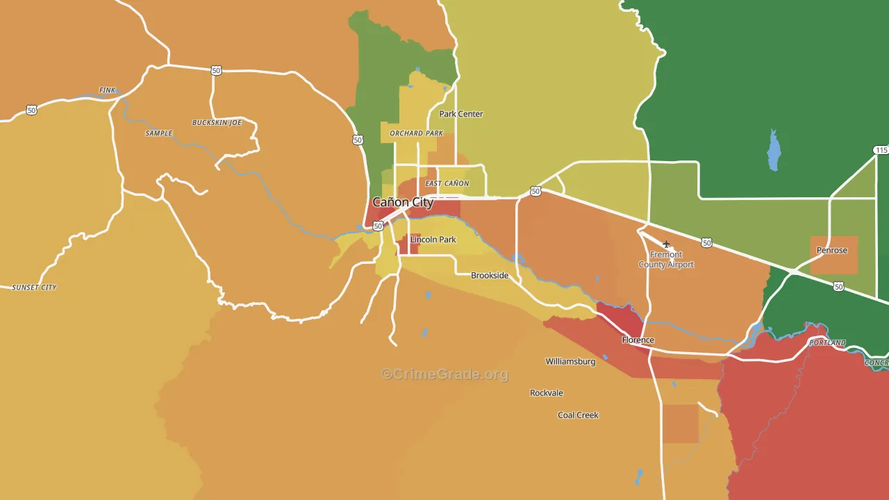 Fremont County, CO Map of Drug-Related Crime Rates