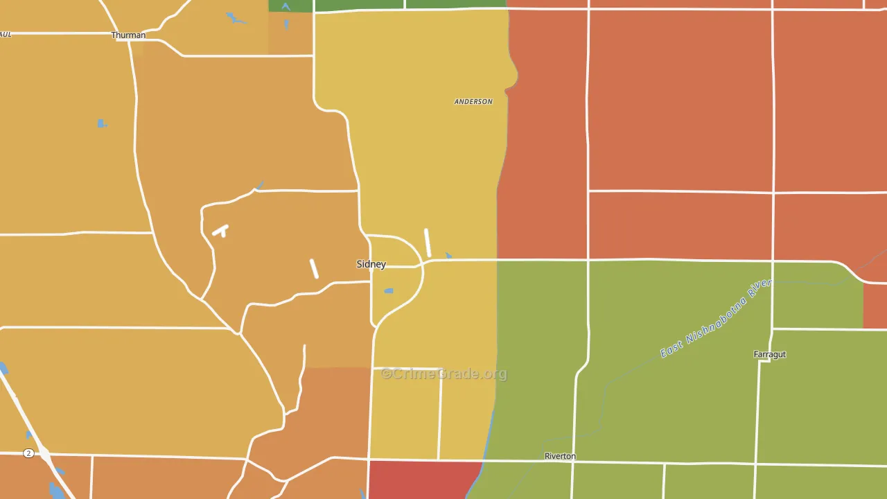 Fremont County, IA Map of Drug-Related Crime Rates