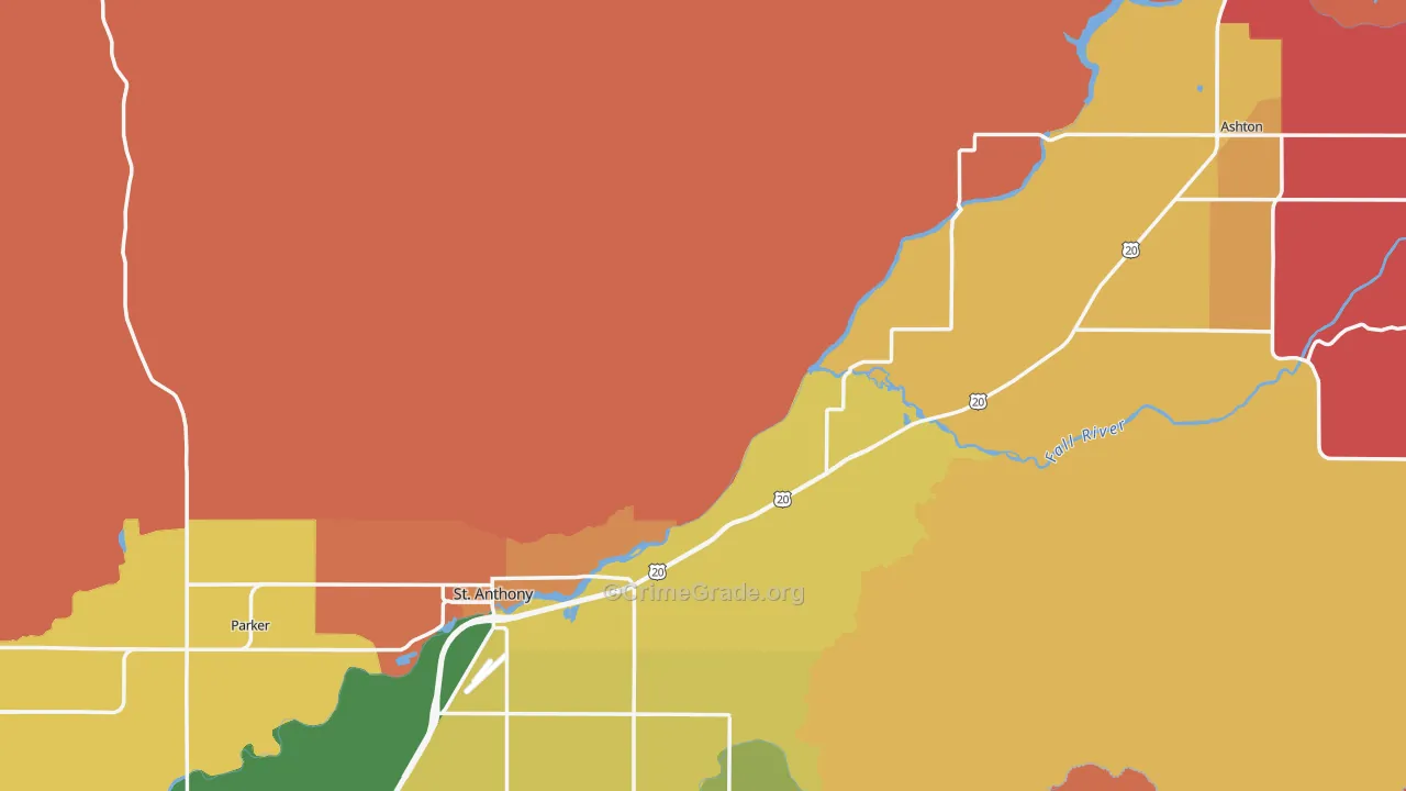 Fremont County, ID Map of Drug-Related Crime Rates