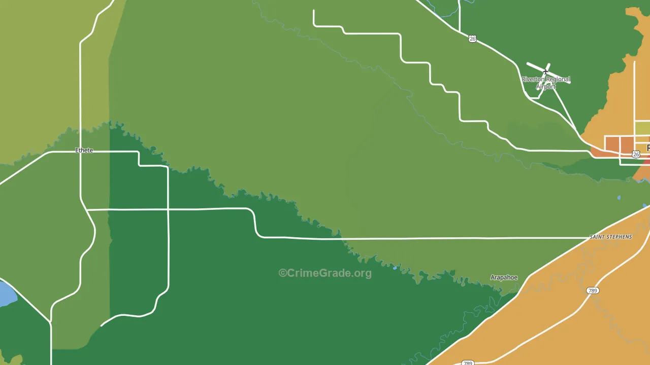 Fremont County, WY Map of Drug-Related Crime Rates