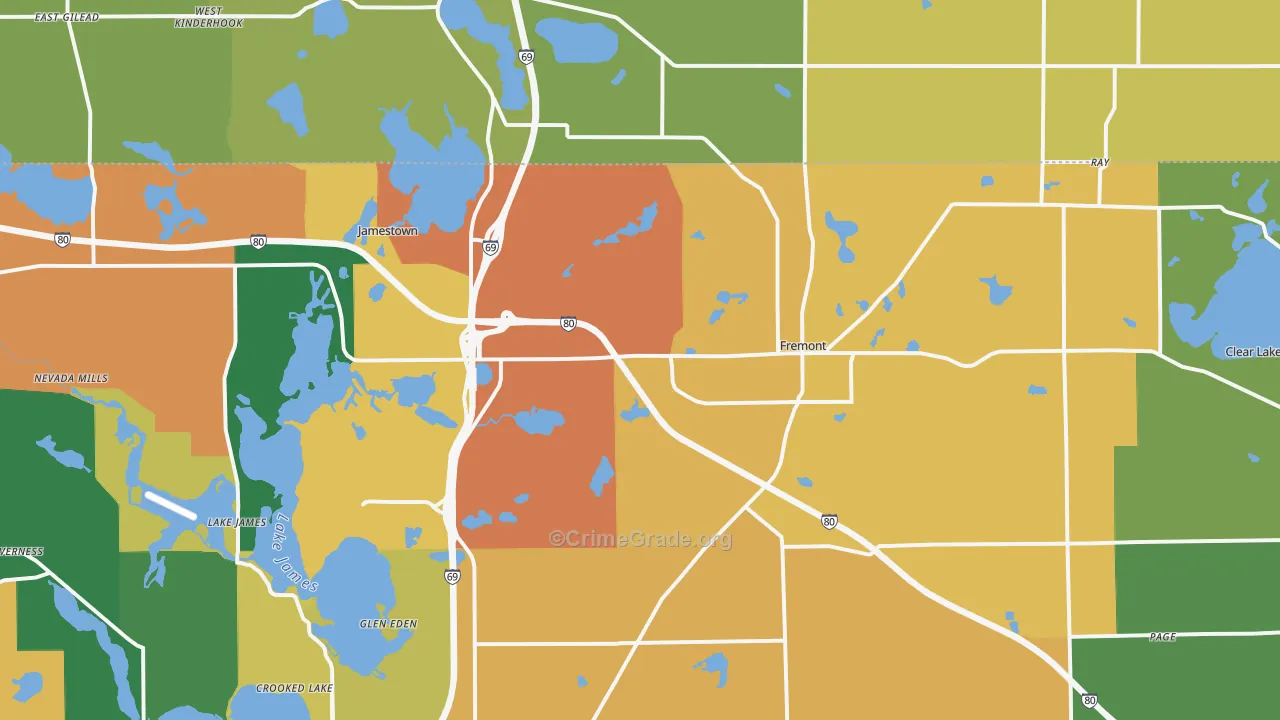 Fremont, IN Map of Drug-Related Crime Rates