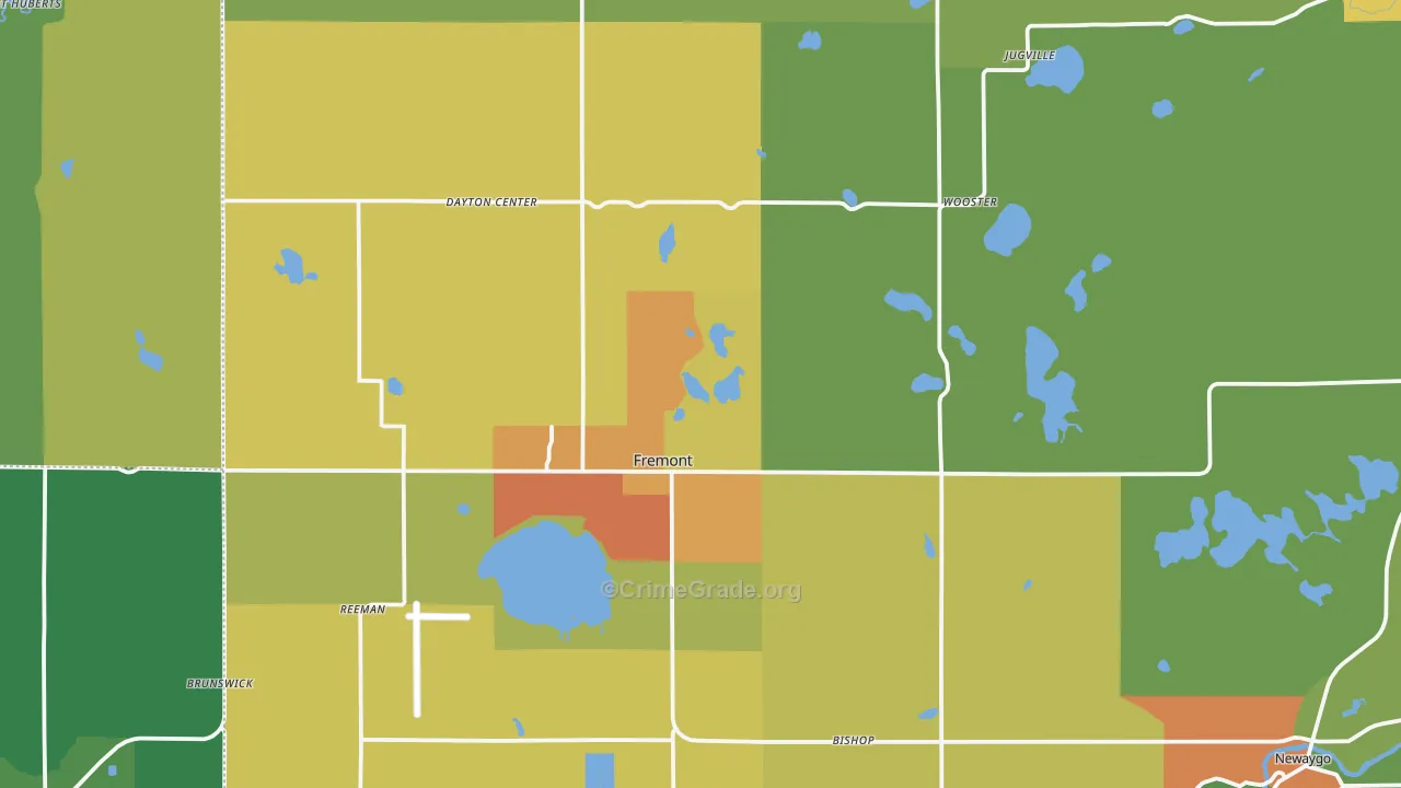 Fremont, MI Map of Drug-Related Crime Rates