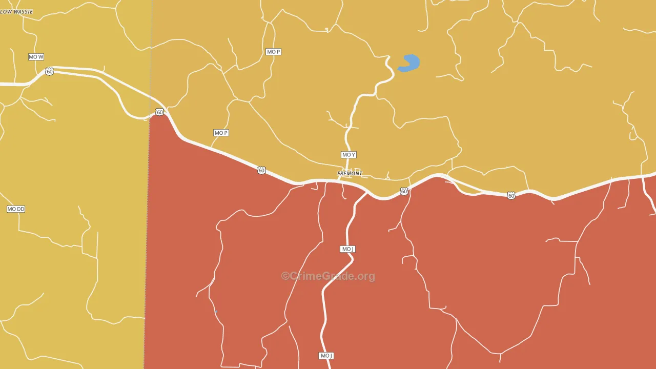 Fremont, MO Map of Drug-Related Crime Rates