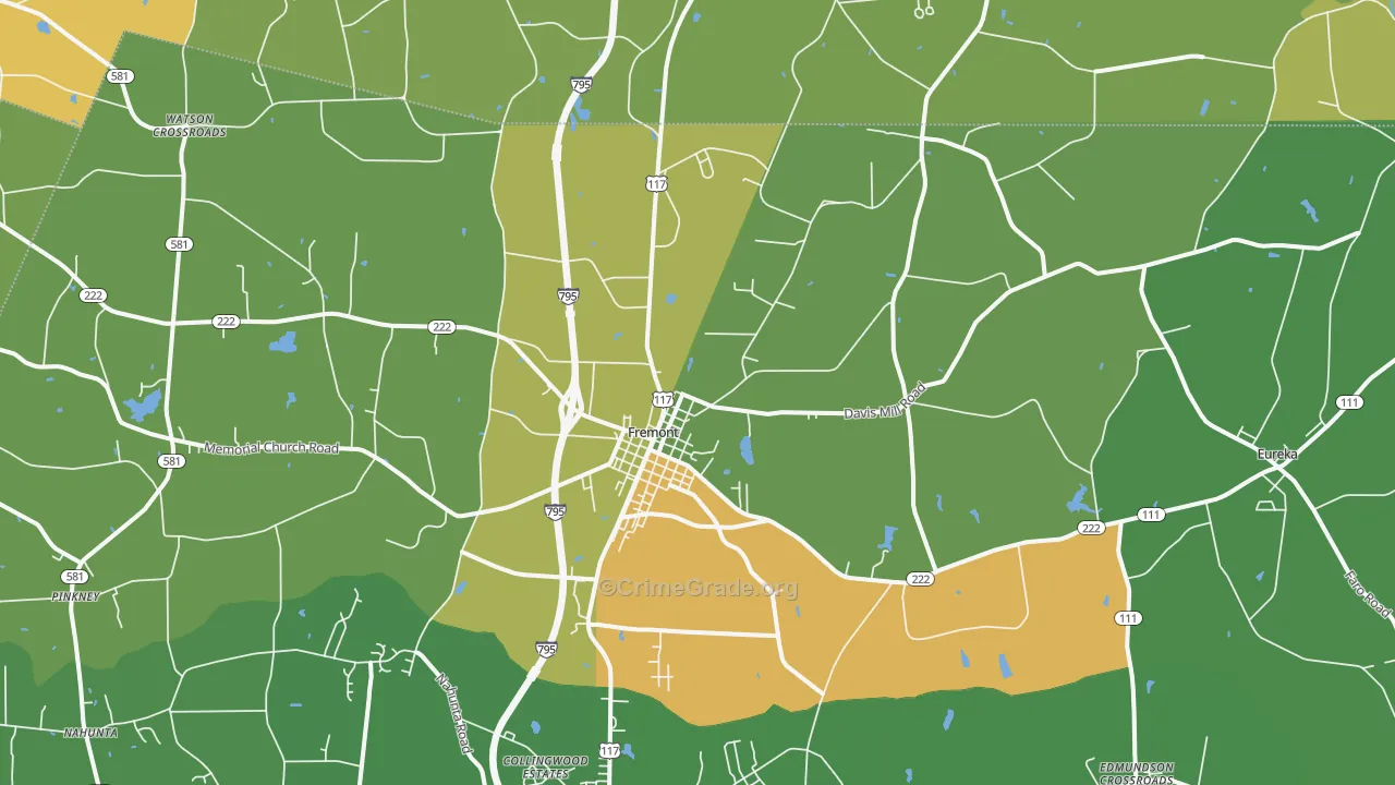Fremont, NC Map of Drug-Related Crime Rates