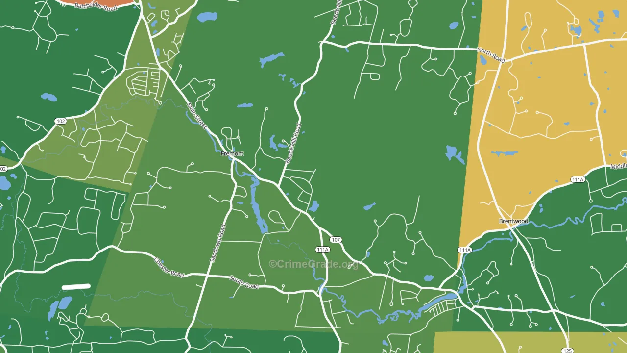 Fremont, NH Map of Drug-Related Crime Rates