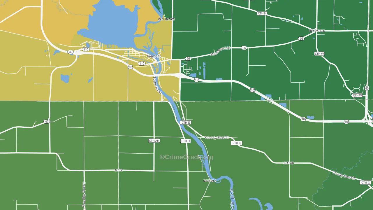 Fremont, WI Map of Drug-Related Crime Rates