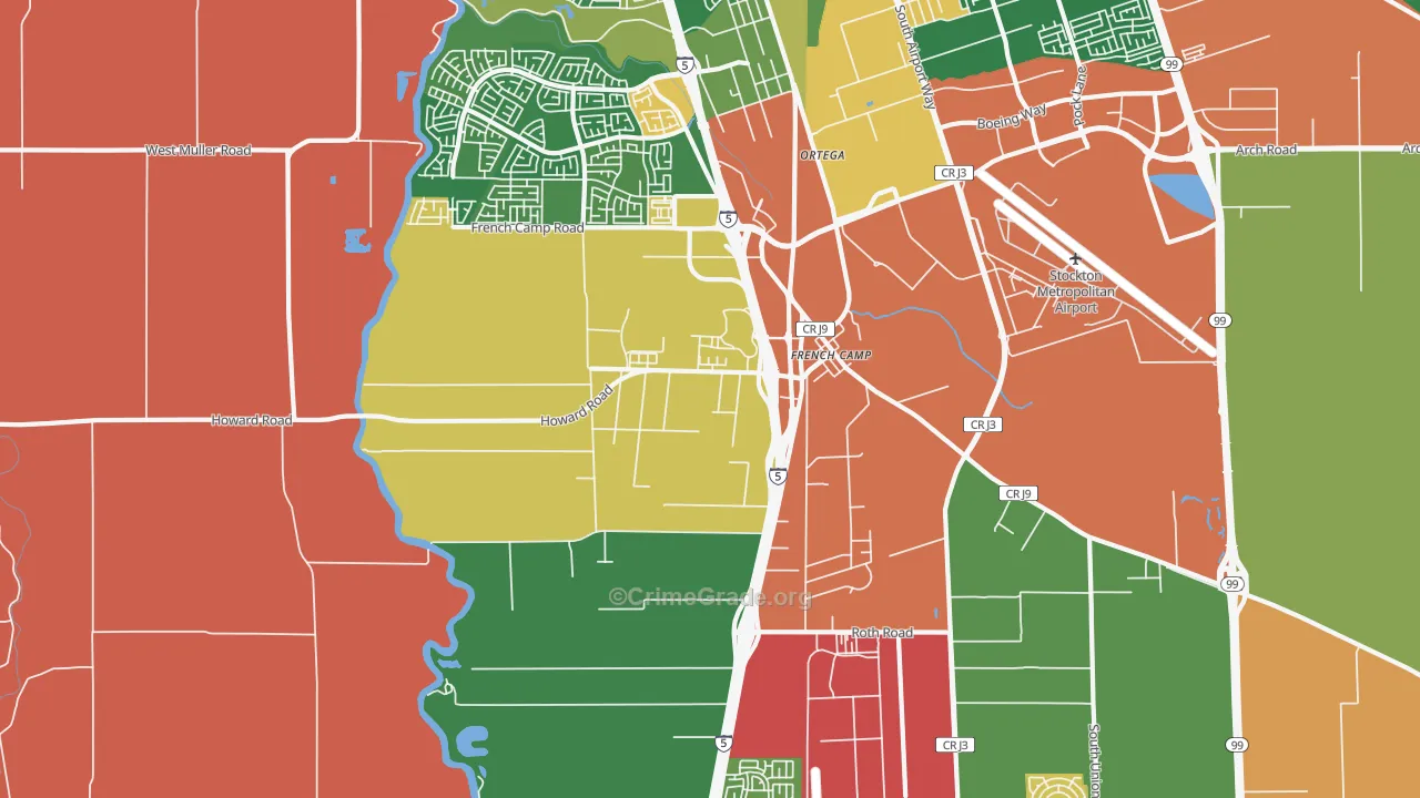 French Camp, CA Map of Drug-Related Crime Rates