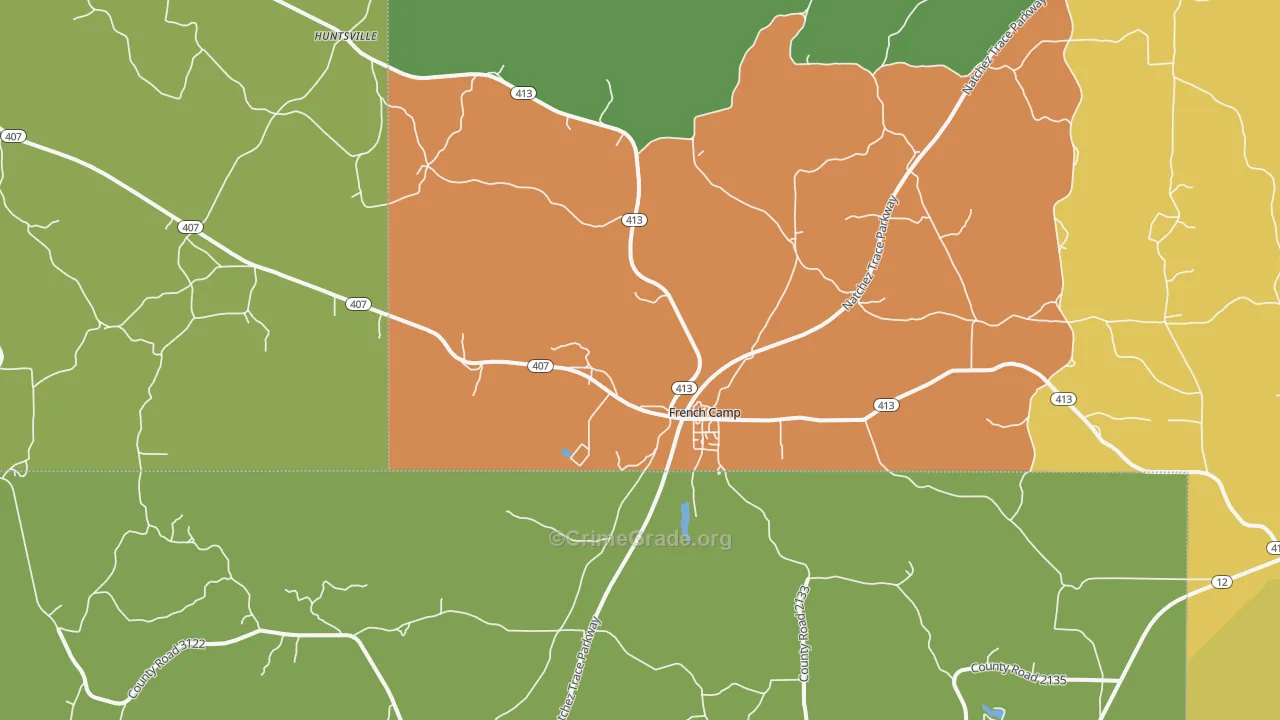 French Camp, MS Map of Drug-Related Crime Rates